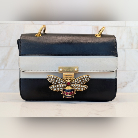 Gucci Handbags - Gucci Black and Cream Queen Margaret  Bag